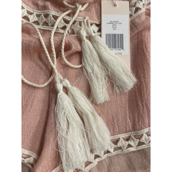 Eberjey Pipa Cotton Embroidered Tassel Shorts Sz S/M - Picture 2 of 8